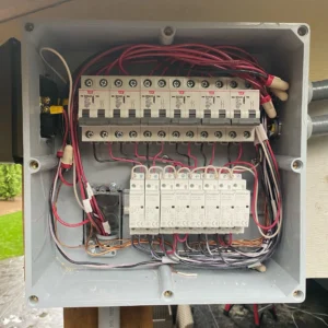 An outdoor electrical panel